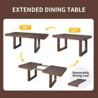 78" Rustic Farmhouse Extendable Dining Table Set