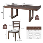 78" Rustic Farmhouse Extendable Dining Table Set
