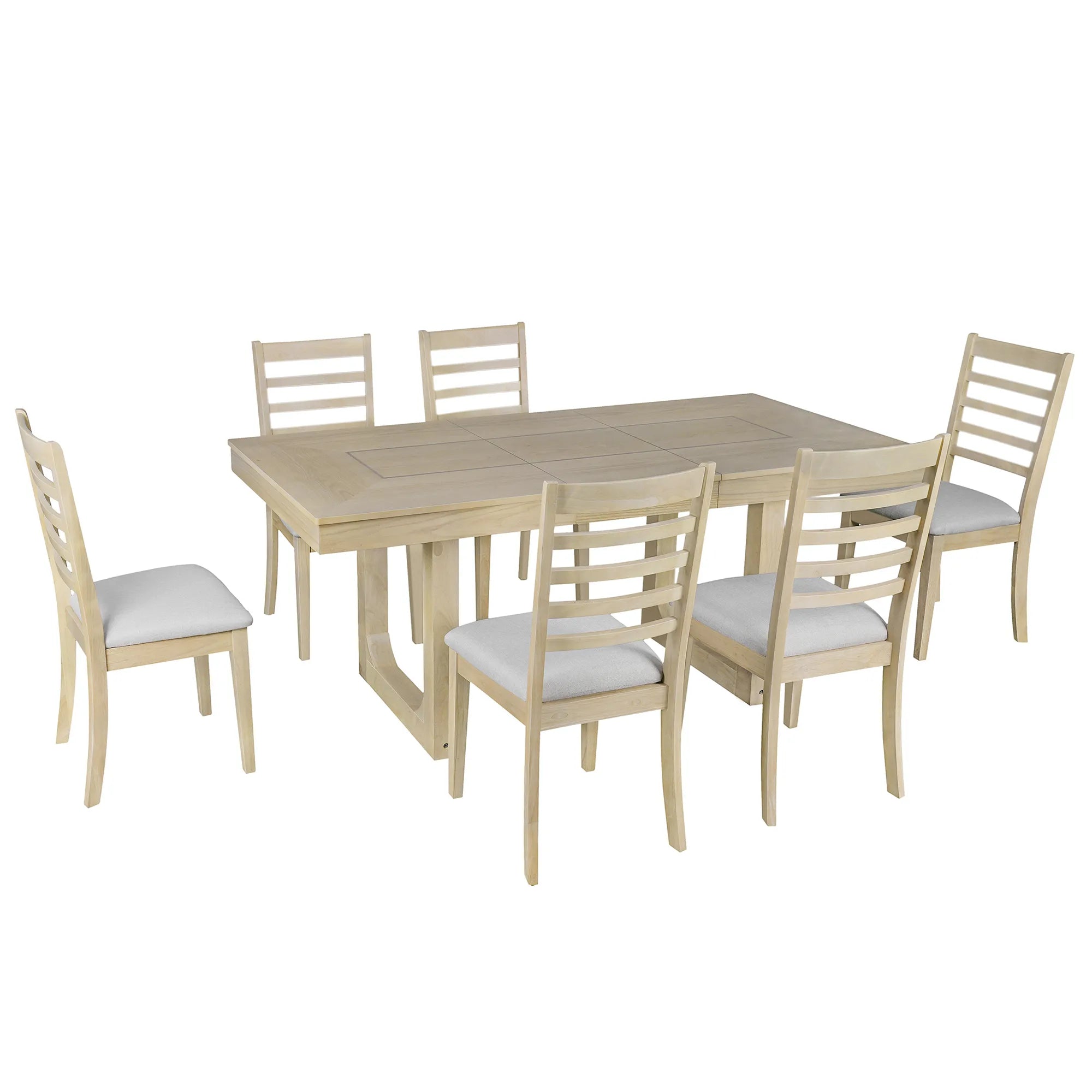 78" Rustic Farmhouse Extendable Dining Table Set