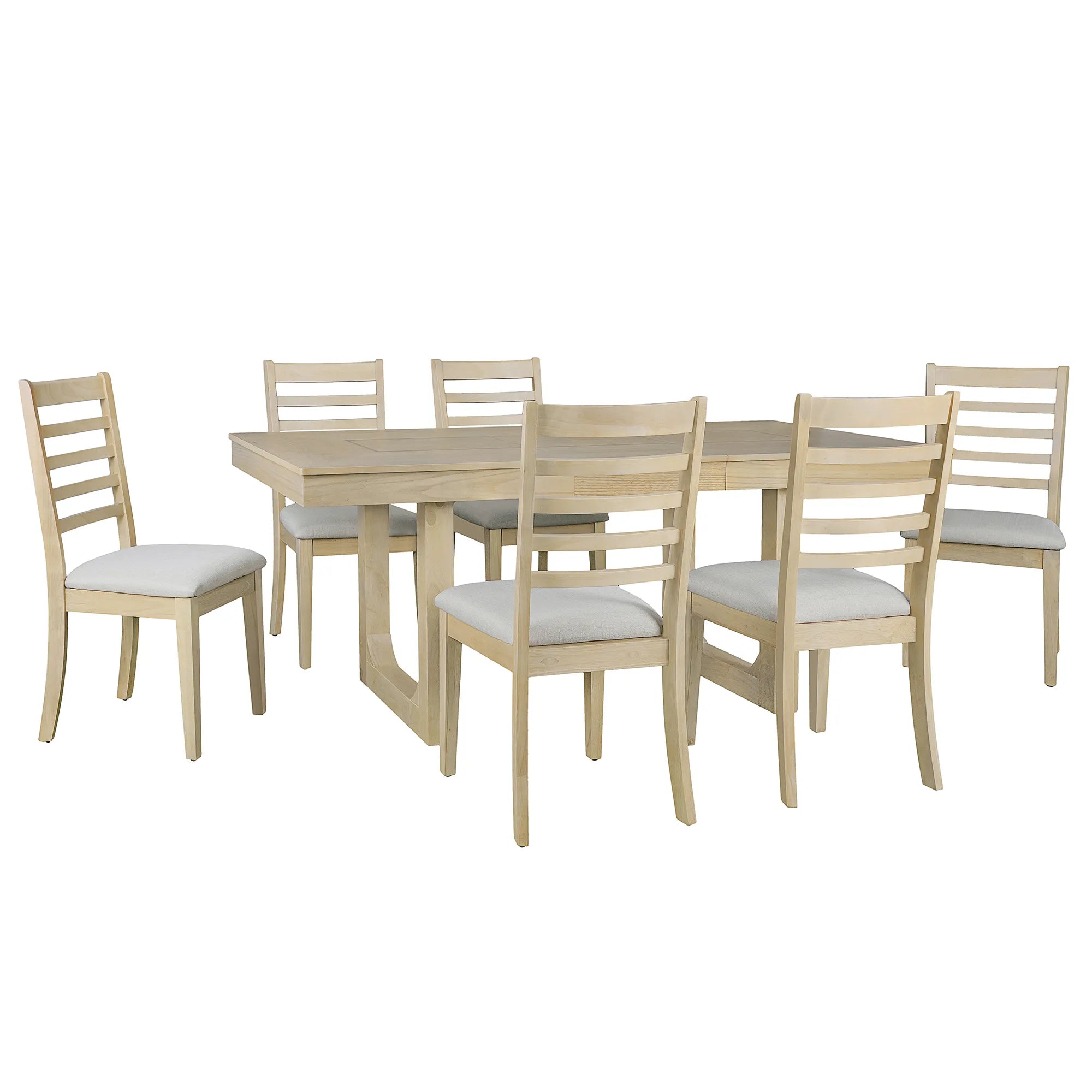 78" Rustic Farmhouse Extendable Dining Table Set