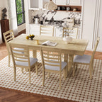 78" Rustic Farmhouse Extendable Dining Table Set