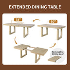 78" Rustic Farmhouse Extendable Dining Table Set