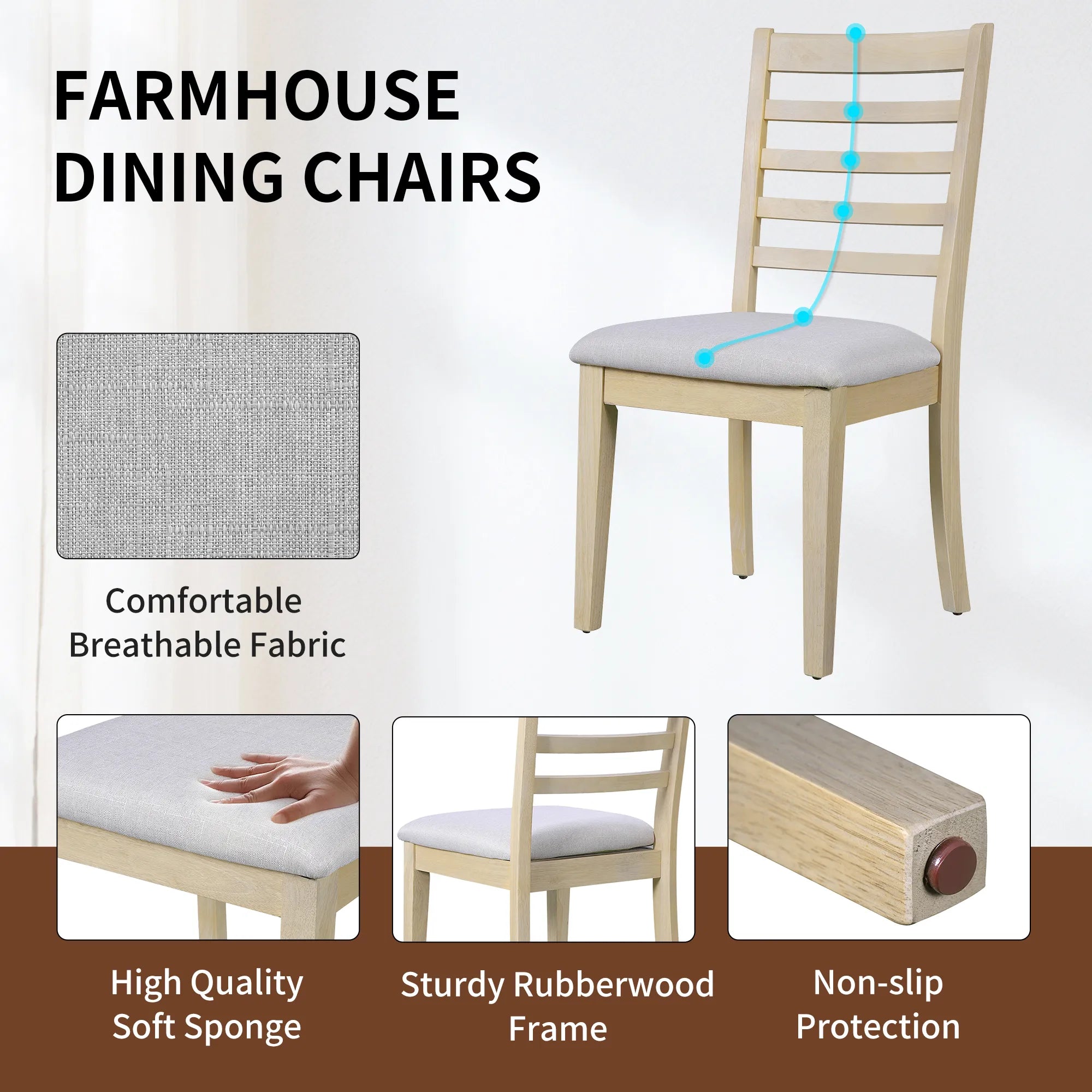 78" Rustic Farmhouse Extendable Dining Table Set