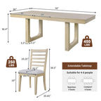78" Rustic Farmhouse Extendable Dining Table Set