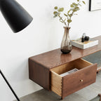 79" Solid Oak Walnut TV Stand with Glass Doors