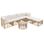 7 Pieces All-Weather Rattan Outdoor Patio Sectional Sofa Set