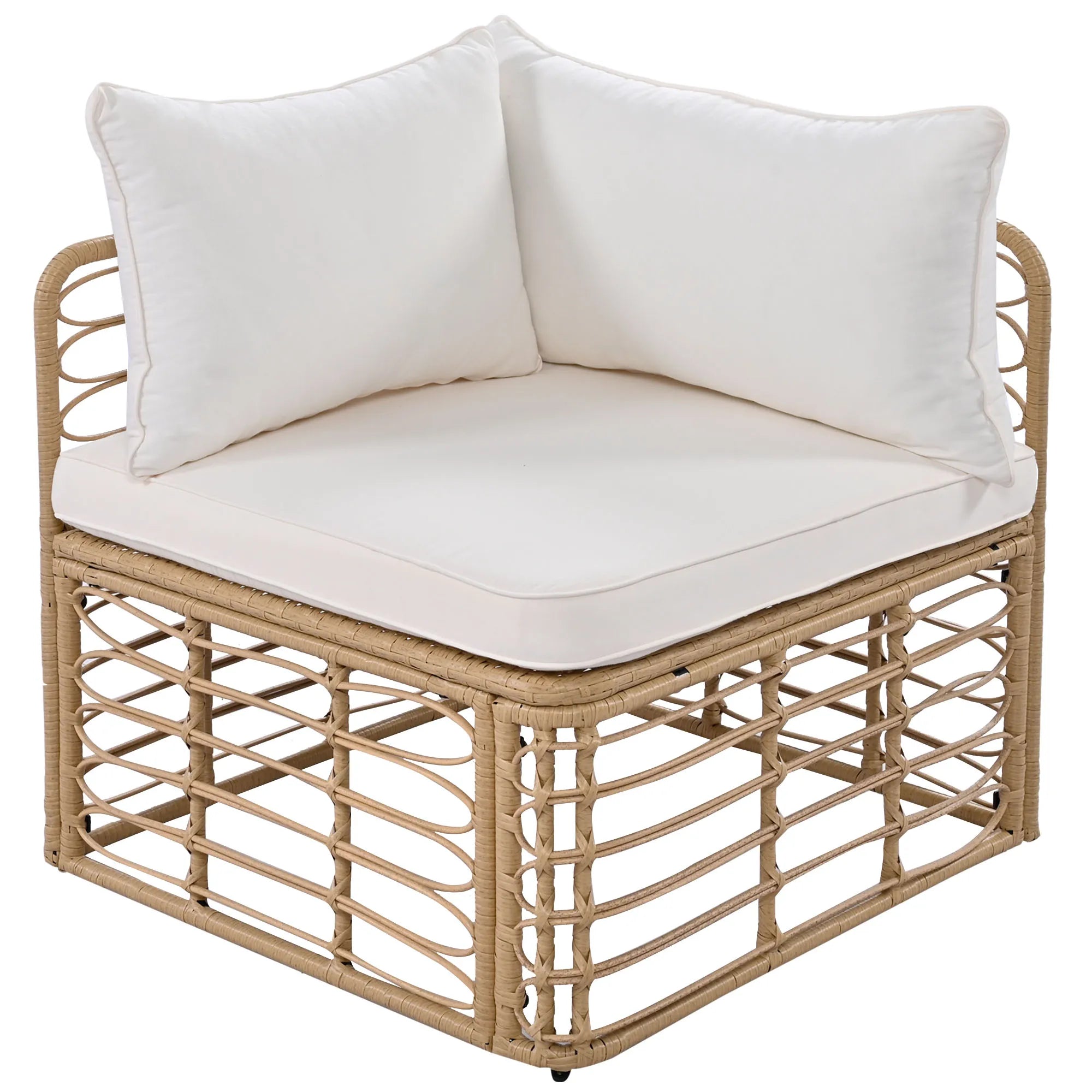 7 Pieces All-Weather Rattan Outdoor Patio Sectional Sofa Set