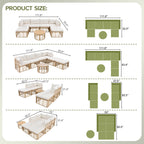 7 Pieces All-Weather Rattan Outdoor Patio Sectional Sofa Set