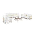 7 Pieces All-Weather Metal Minimalist Modern Outdoor Patio Sectional Sofa Set