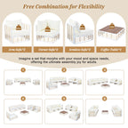 7 Pieces All-Weather Metal Minimalist Modern Outdoor Patio Sectional Sofa Set
