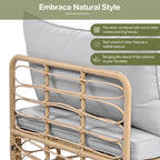 7 Pieces All-Weather Rattan Outdoor Patio Sectional Sofa Set
