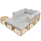 7 Pieces All-Weather Rattan Outdoor Patio Sectional Sofa Set