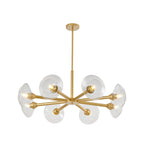 8-Light Modern Gold Chandelier with Glass Shades