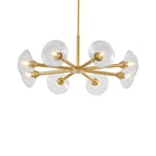 8-Light Modern Gold Chandelier with Glass Shades