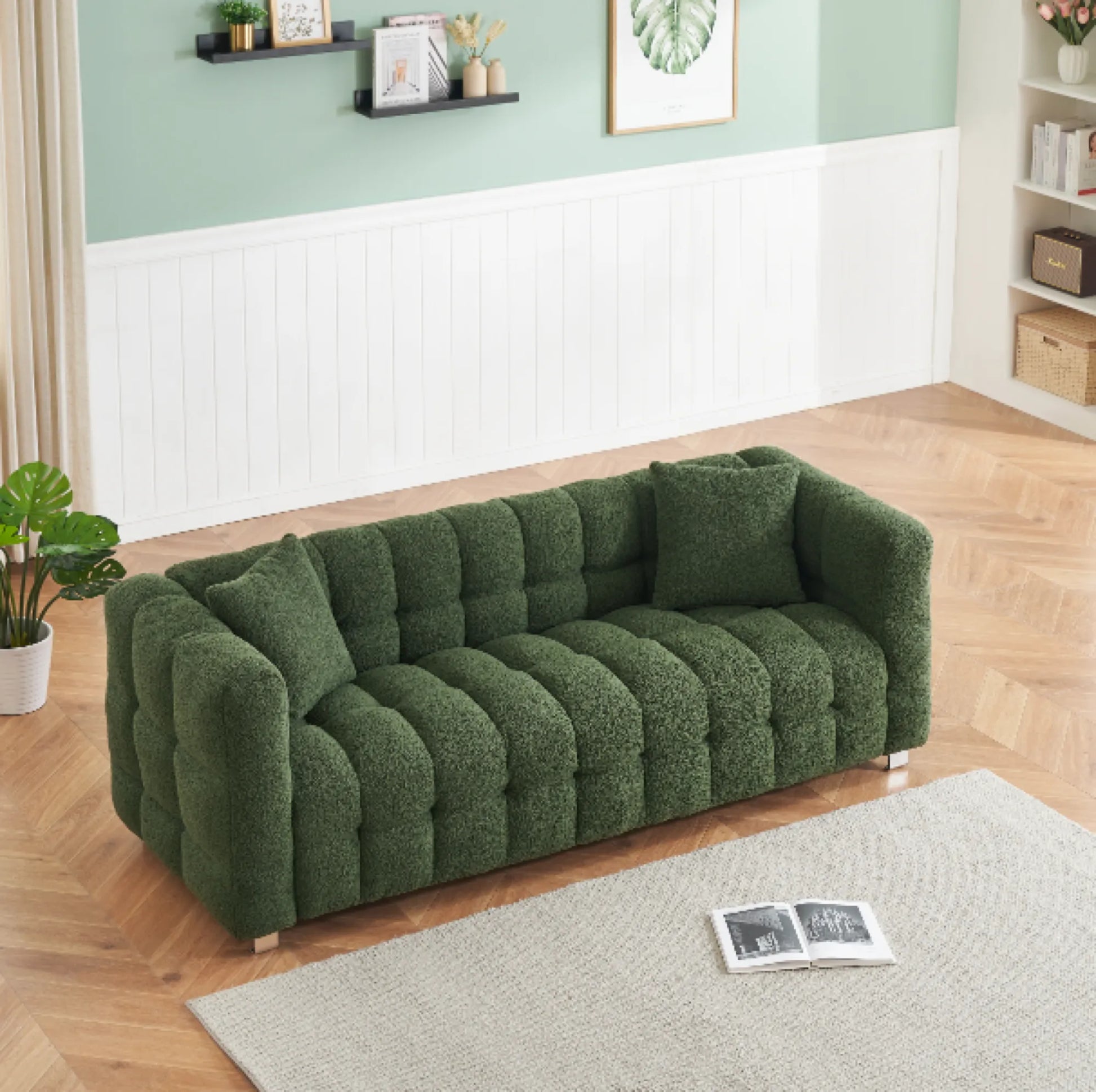 80" 3-Seater Upholstery Fleece Cloud Sofa