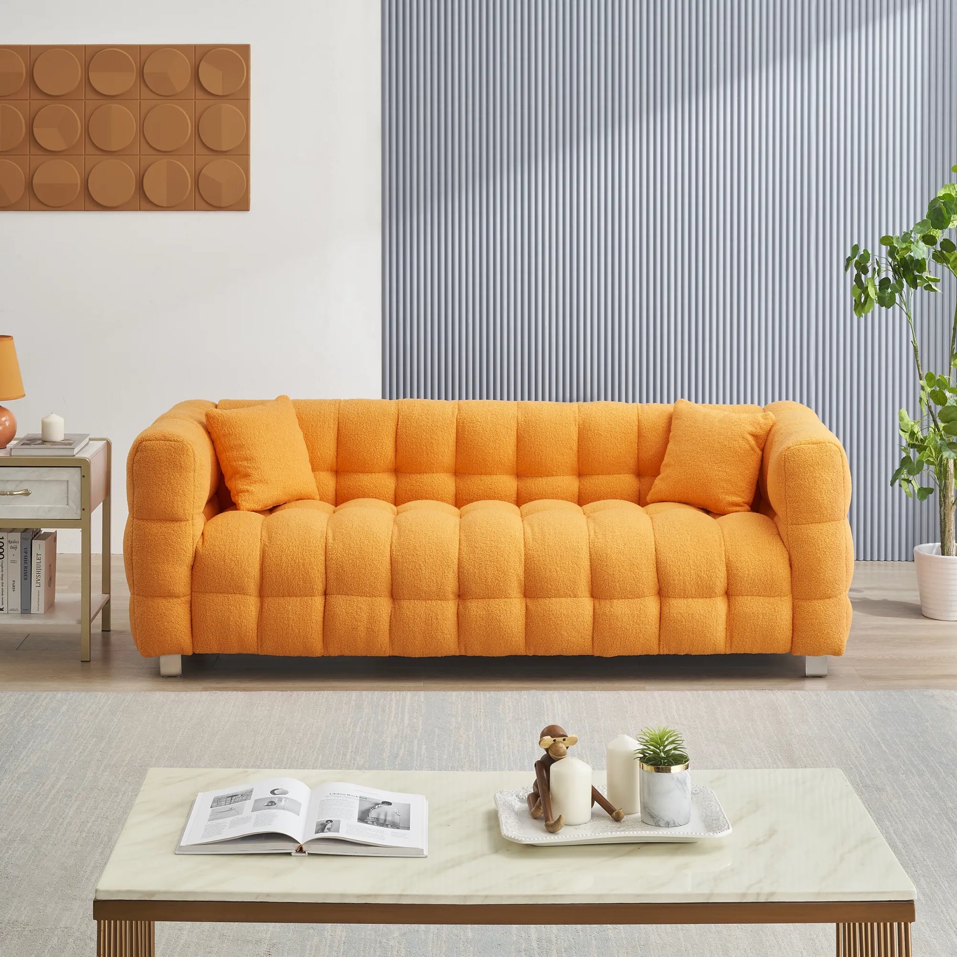 80" 3-Seater Upholstery Fleece Cloud Sofa