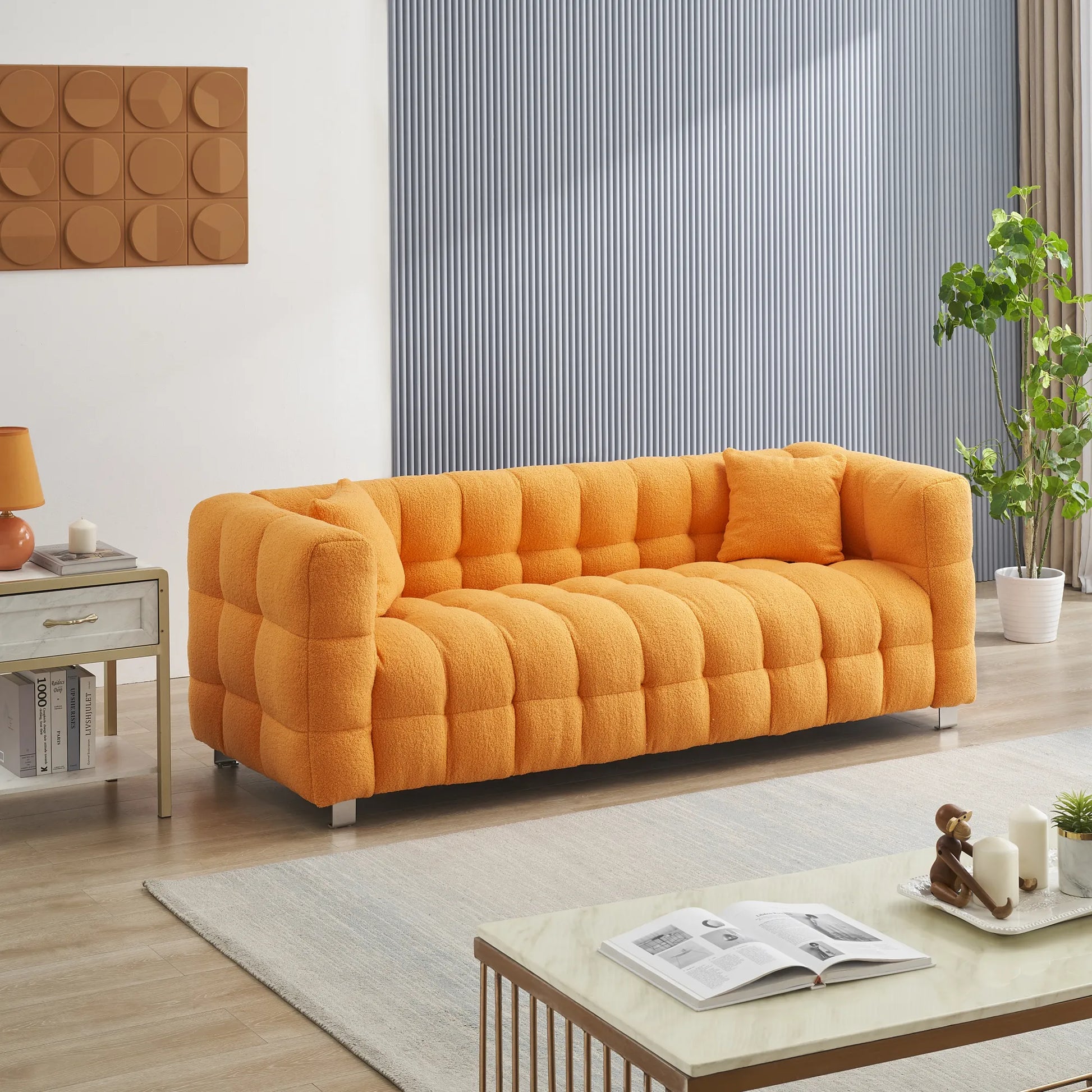 80" 3-Seater Upholstery Fleece Cloud Sofa