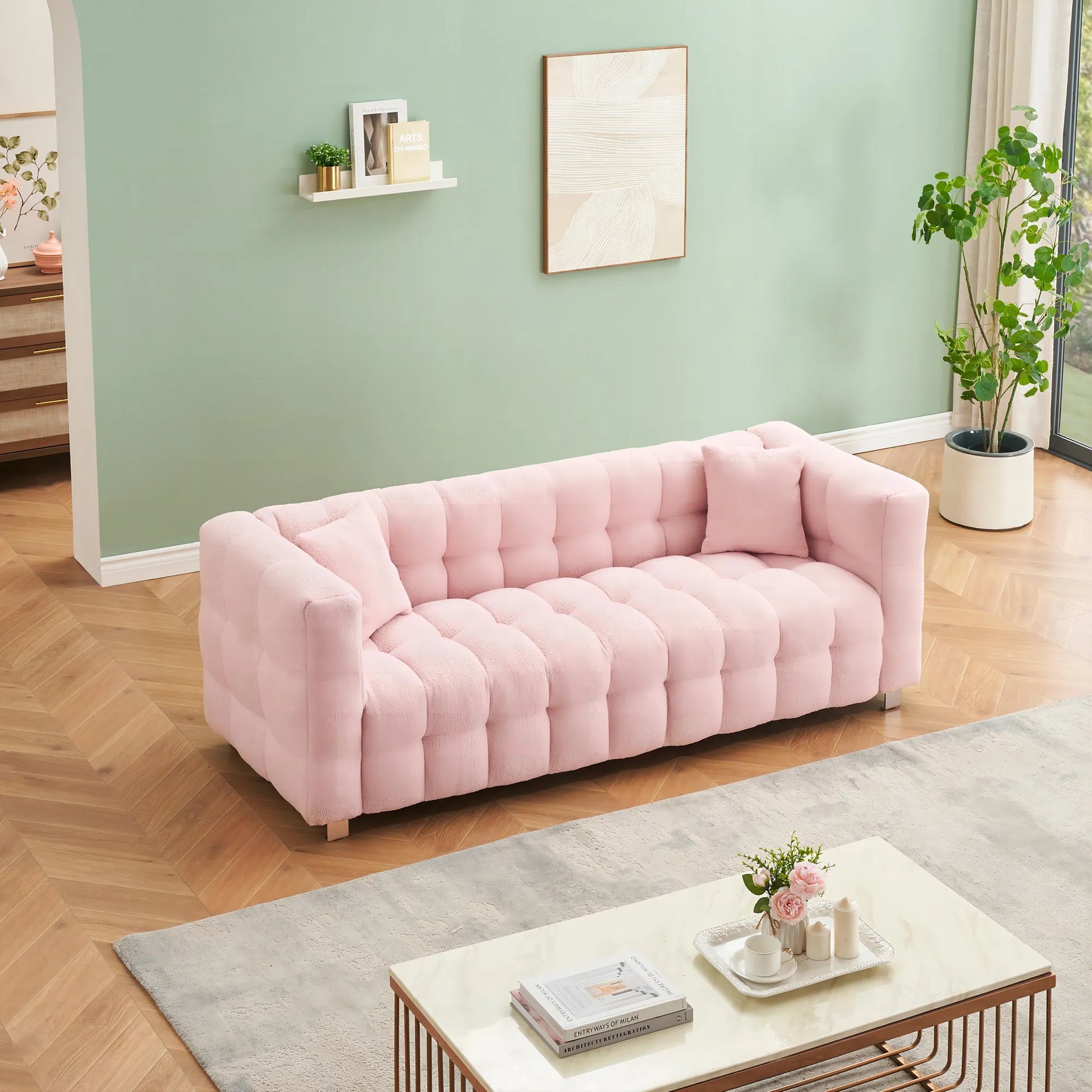 80" 3-Seater Upholstery Fleece Cloud Sofa