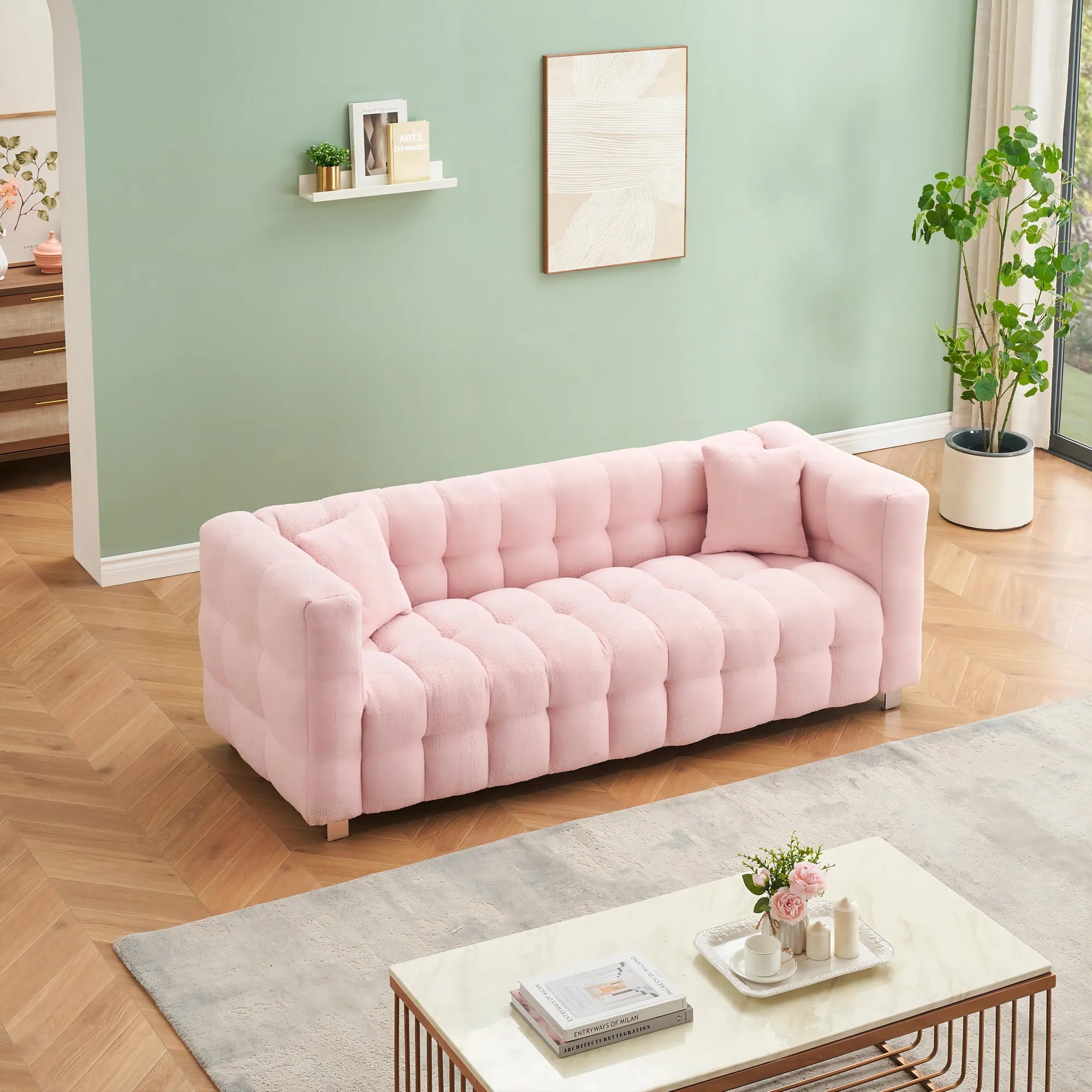 80" 3-Seater Upholstery Fleece Cloud Sofa