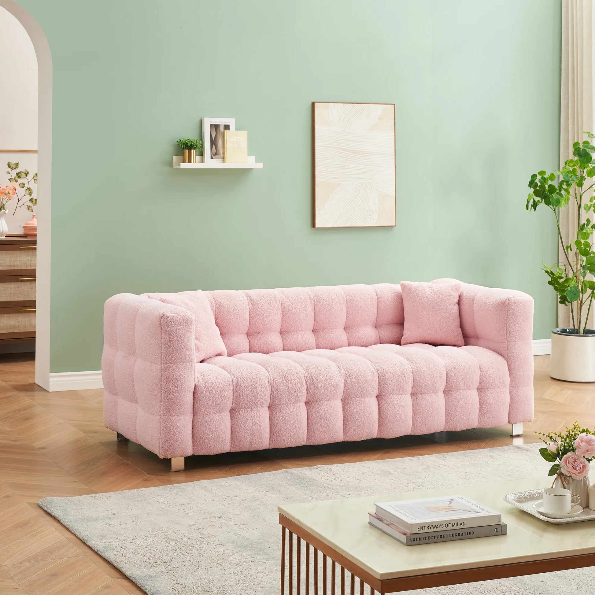 80" 3-Seater Upholstery Fleece Cloud Sofa