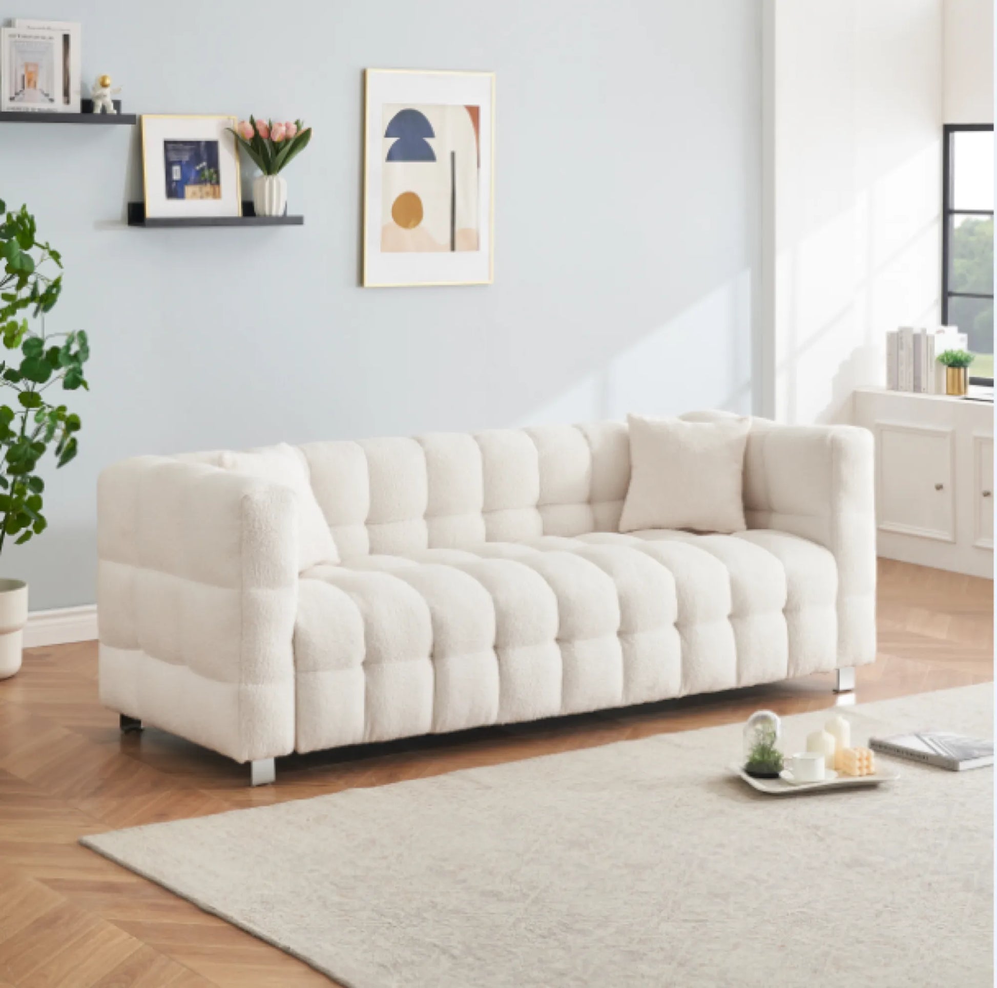 80" 3-Seater Upholstery Fleece Cloud Sofa