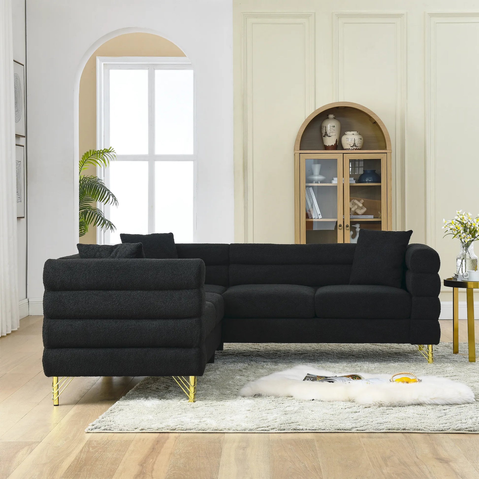 81.5" 5-Seater Teddy L-Shaped Corner Sectional Sofa