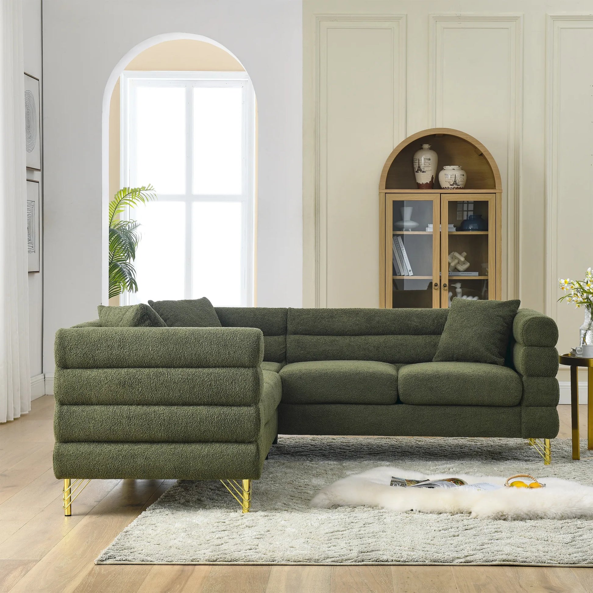 81.5" 5-Seater Teddy L-Shaped Corner Sectional Sofa