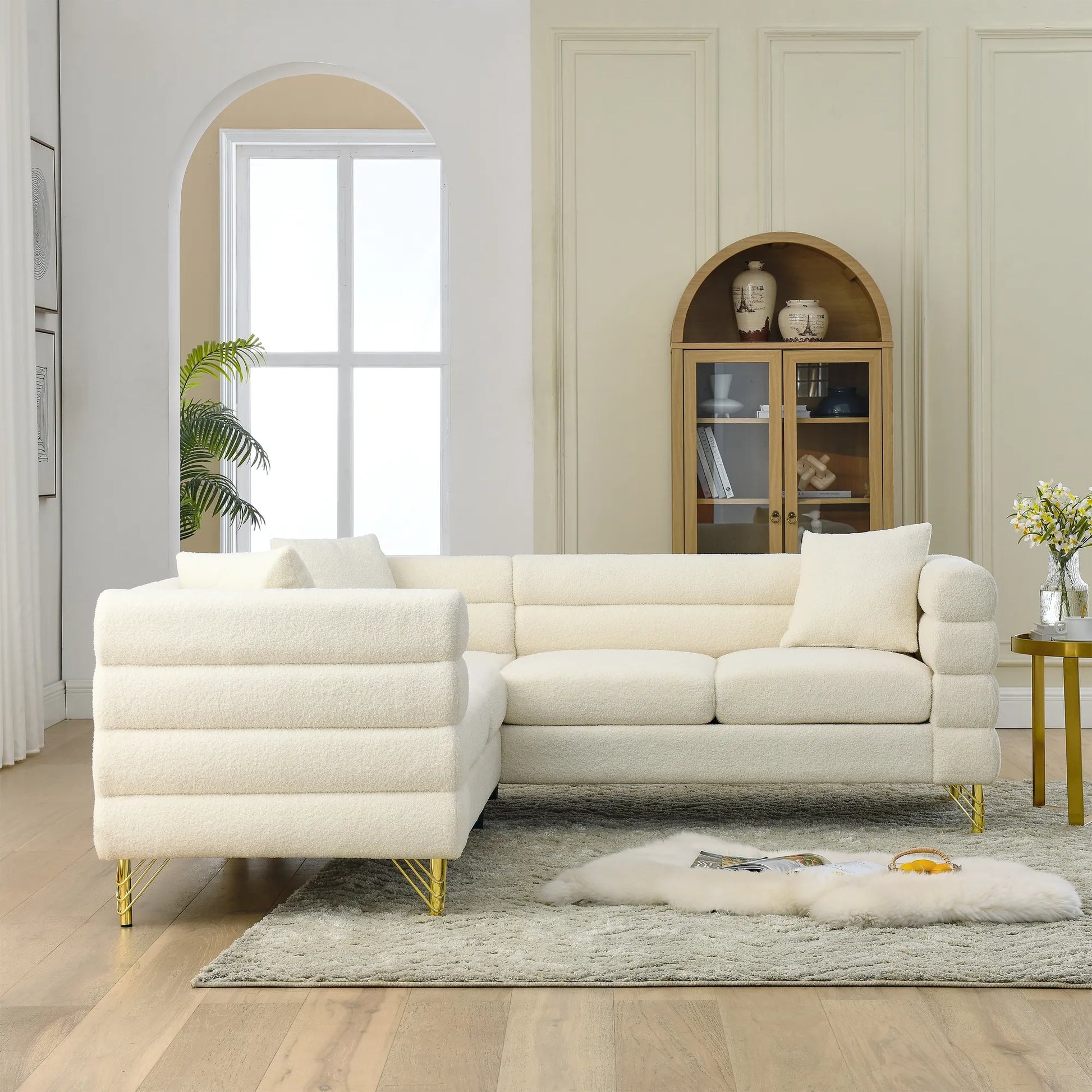 81.5" 5-Seater Teddy L-Shaped Corner Sectional Sofa