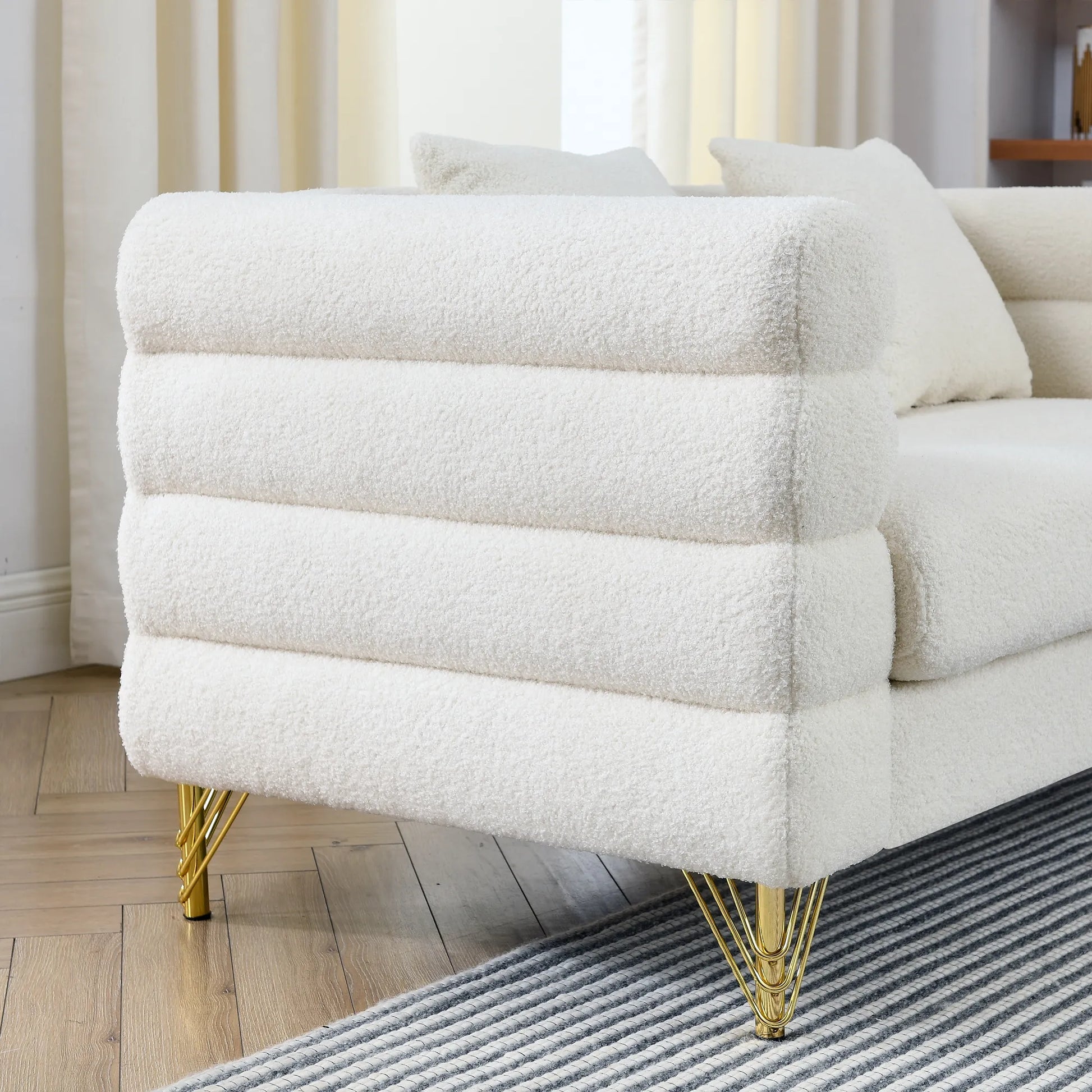 81.5" 5-Seater Teddy L-Shaped Corner Sectional Sofa