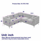 81.5" 5-Seater Teddy L-Shaped Corner Sectional Sofa