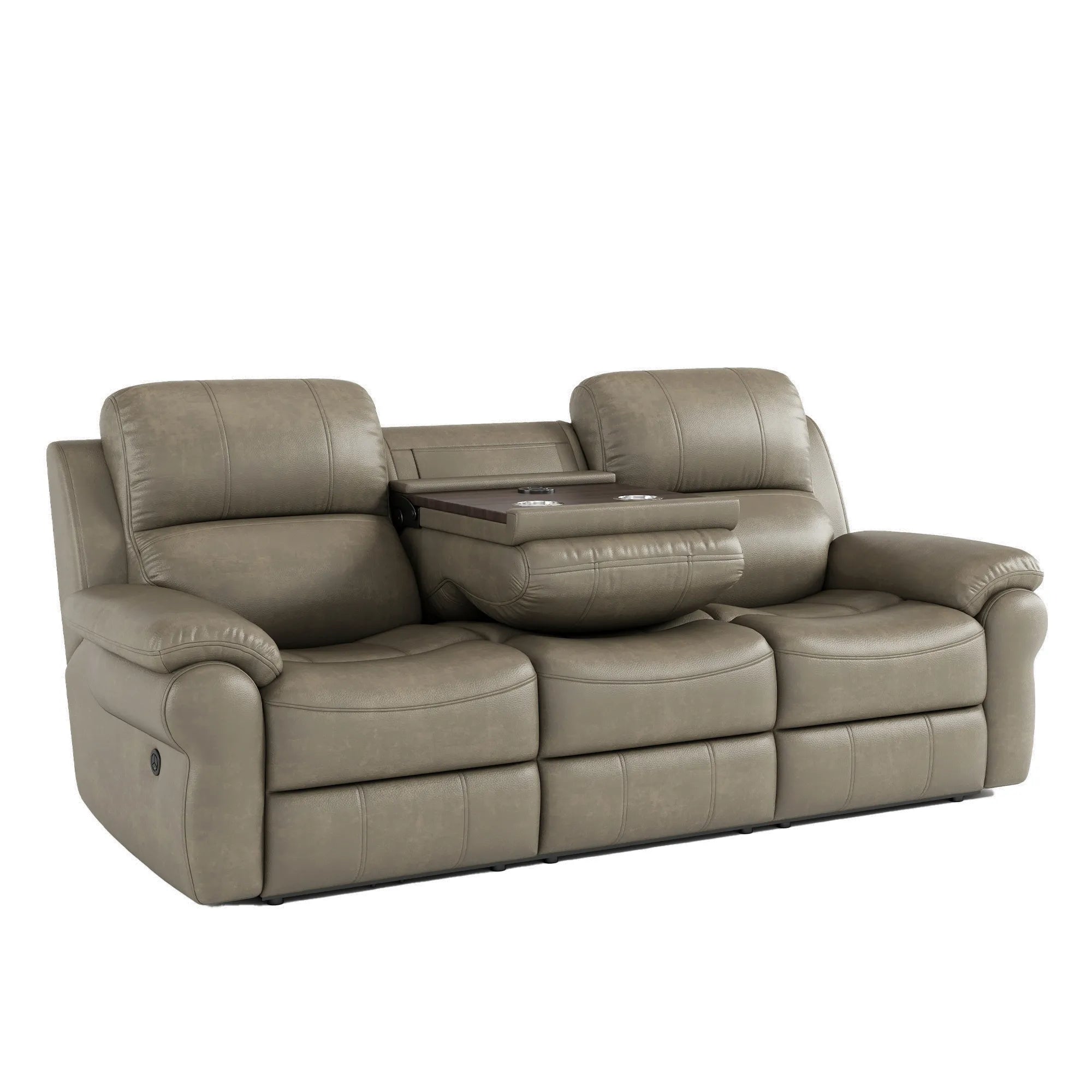 83“ Fabric Power Recliner Sofa with Wireless Charger and Cupholder