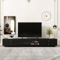 86" Long TV Stand with Fluted Glass Doors