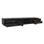 86" Long TV Stand with Fluted Glass Doors