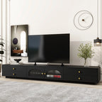 86" Long TV Stand with Fluted Glass Doors