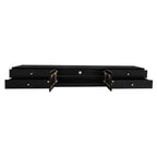 86" Long TV Stand with Fluted Glass Doors