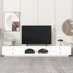 86" Long TV Stand with Fluted Glass Doors