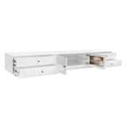 86" Long TV Stand with Fluted Glass Doors