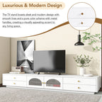 86" Long TV Stand with Fluted Glass Doors