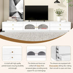 86" Long TV Stand with Fluted Glass Doors