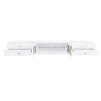 86" Long TV Stand with Fluted Glass Doors