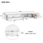 86" Long TV Stand with Fluted Glass Doors