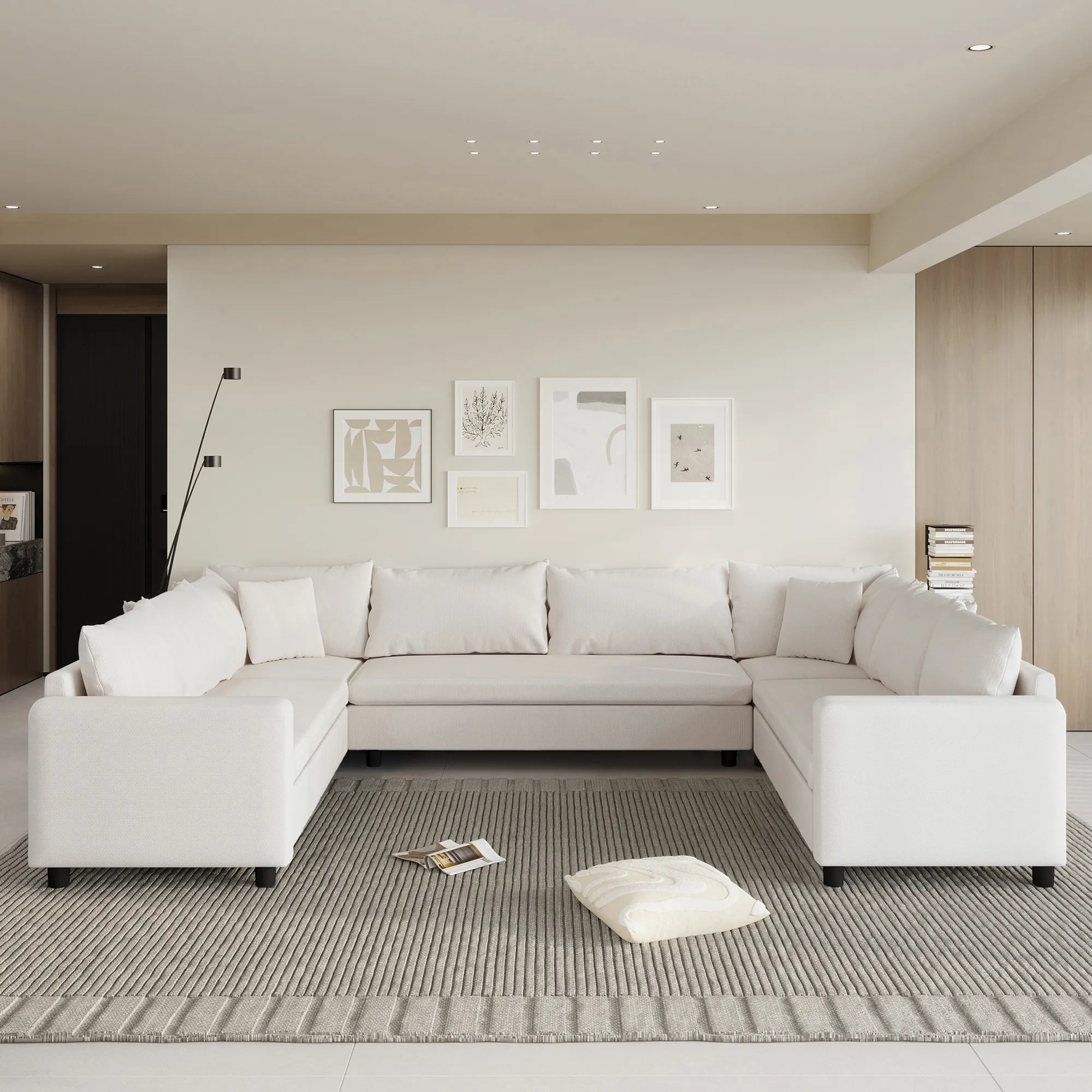 8 Seater U Shaped Minimalist Modular Sectional Sofa