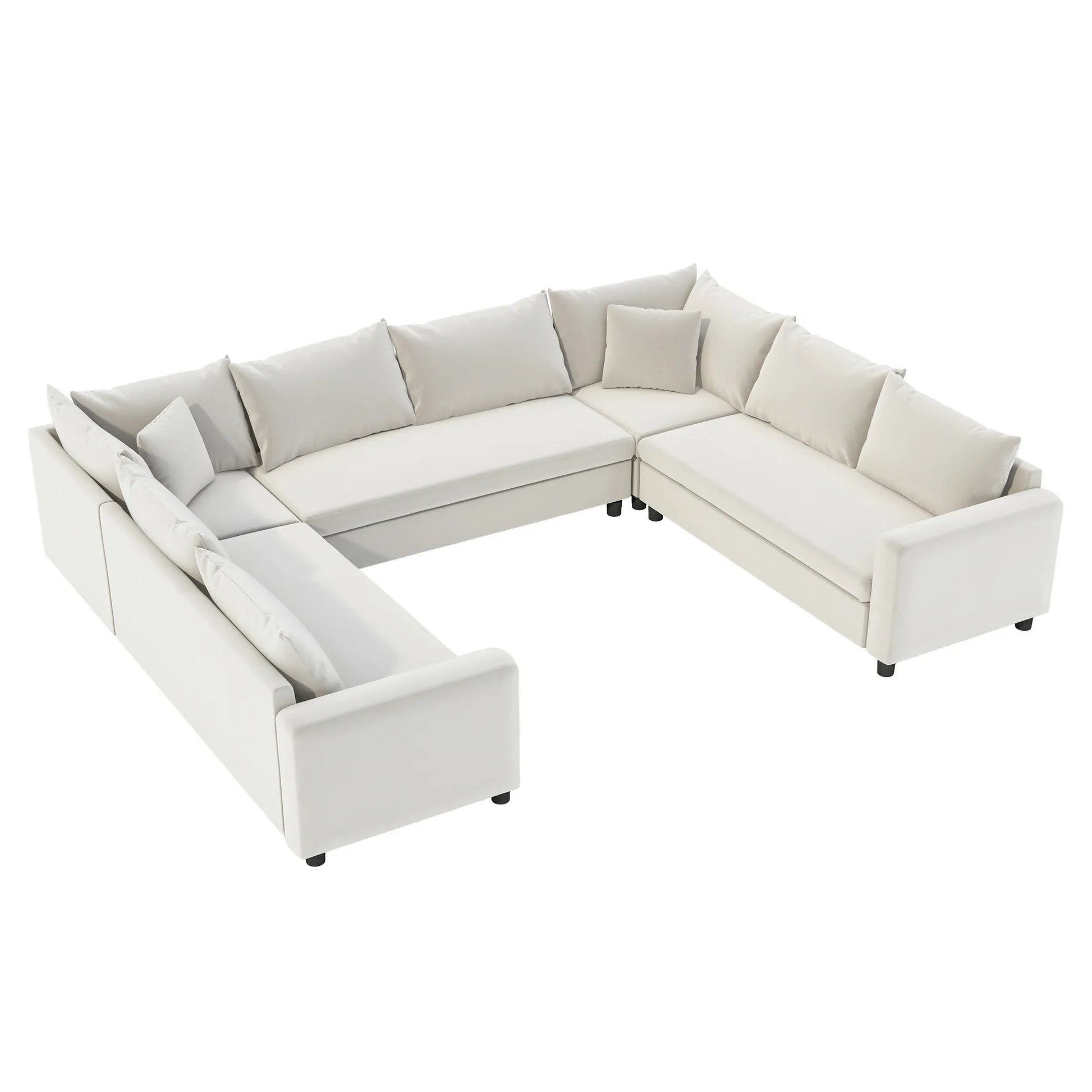 8 Seater U Shaped Minimalist Modular Sectional Sofa