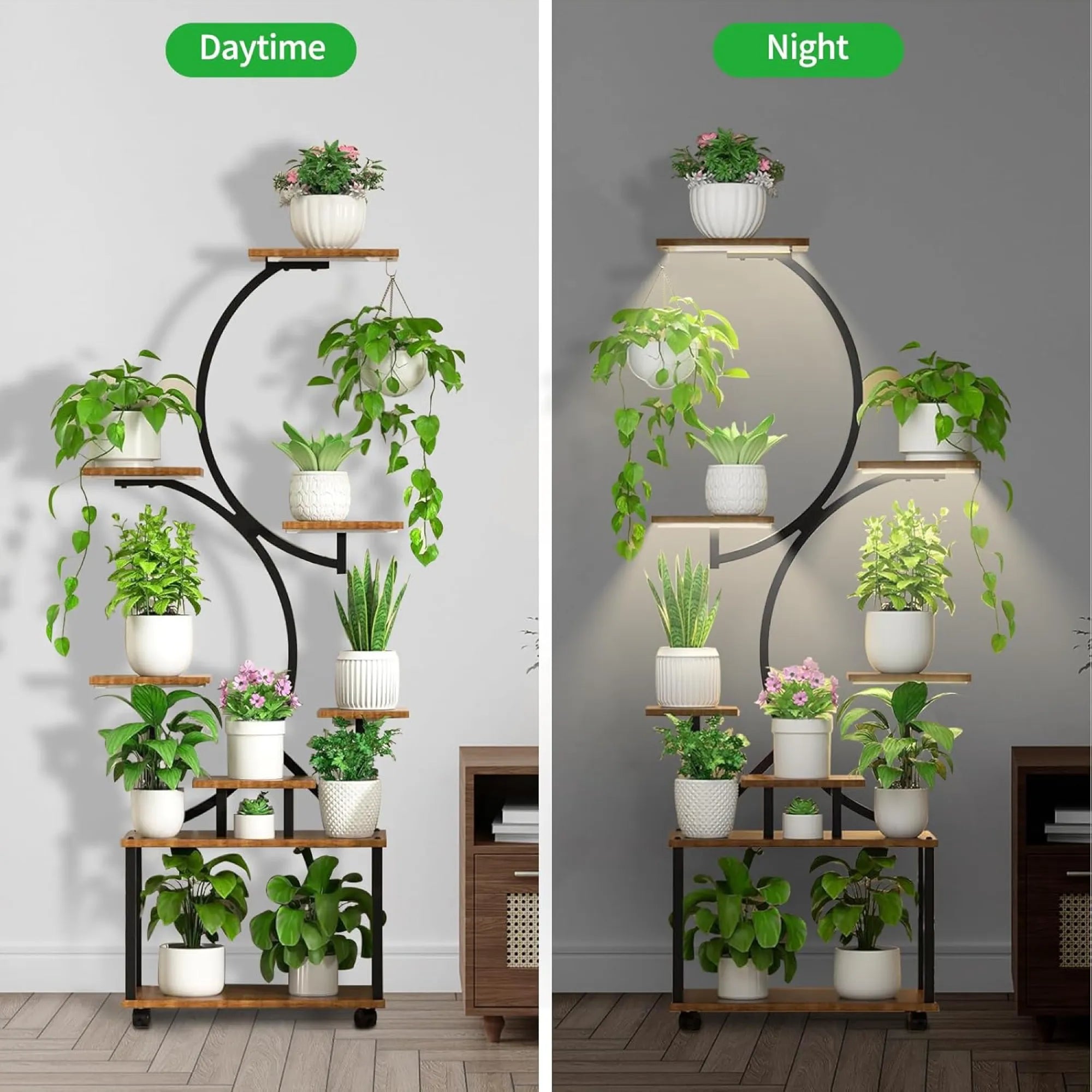 8 Tier Indoor Plant Stand Display Shelf With Light