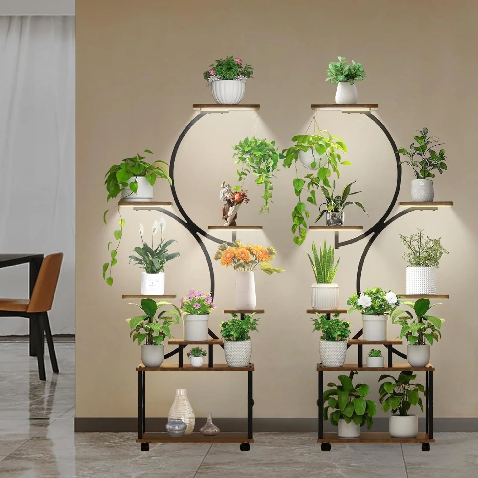 8 Tier Indoor Plant Stand Display Shelf With Light