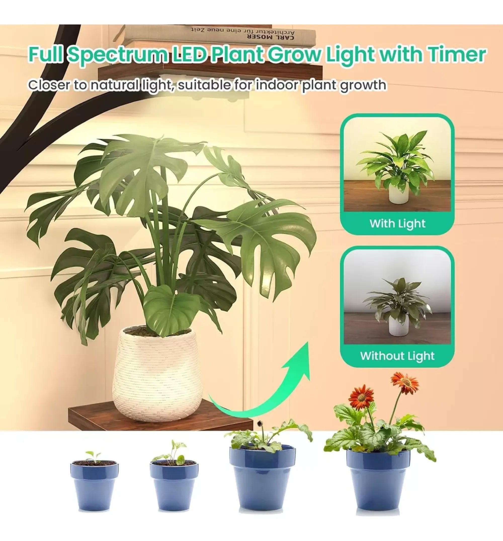 8 Tier Indoor Plant Stand Display Shelf With Light
