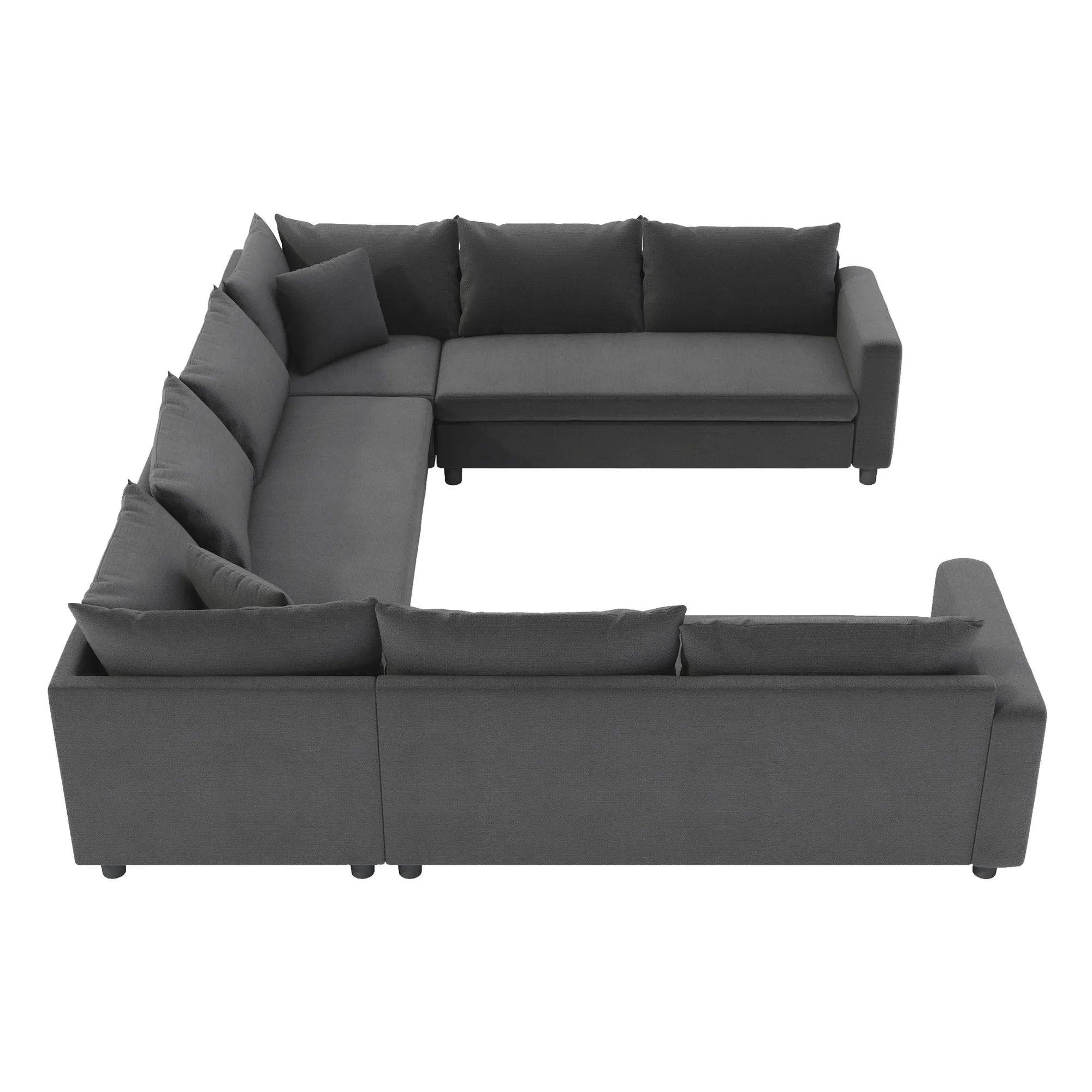 8 Seater U Shaped Minimalist Modular Sectional Sofa