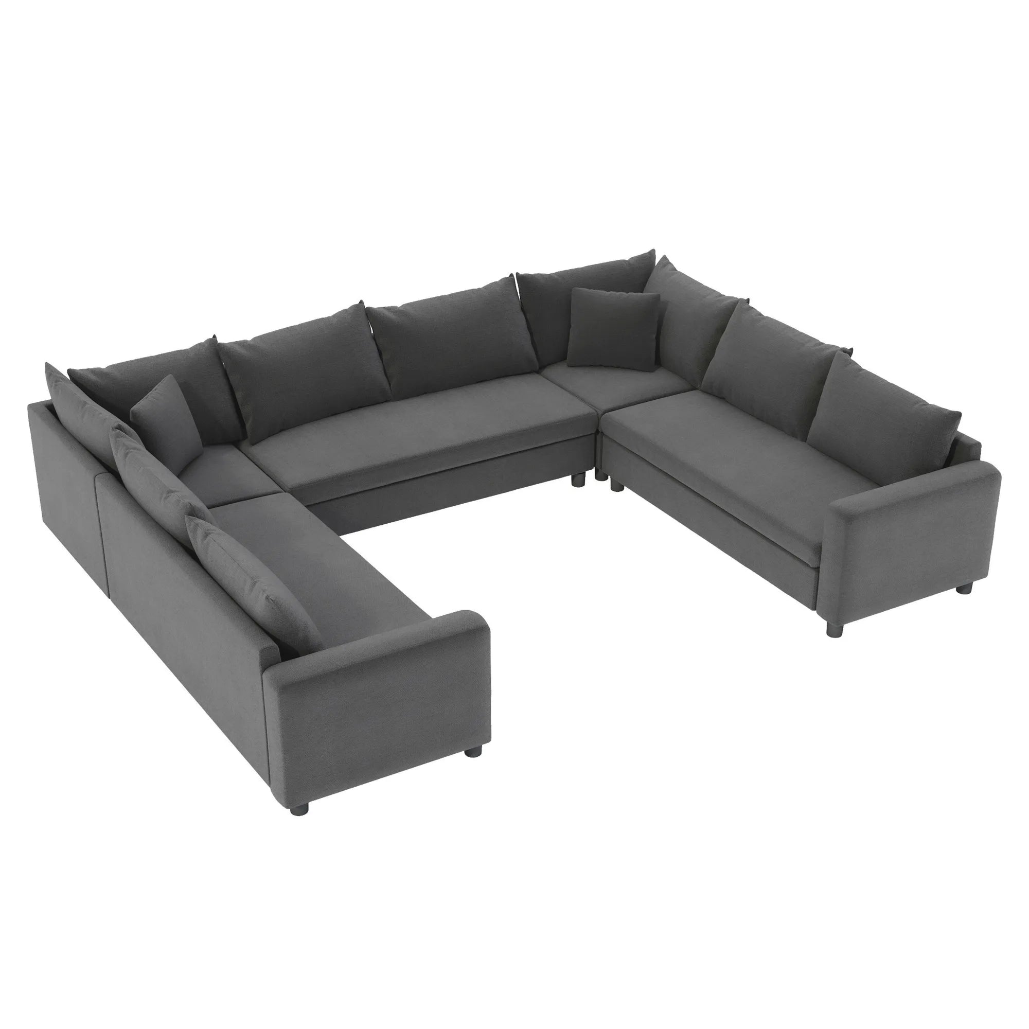 8 Seater U Shaped Minimalist Modular Sectional Sofa