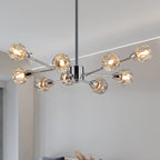 9-Light Modern Iron Crystal Chandelier