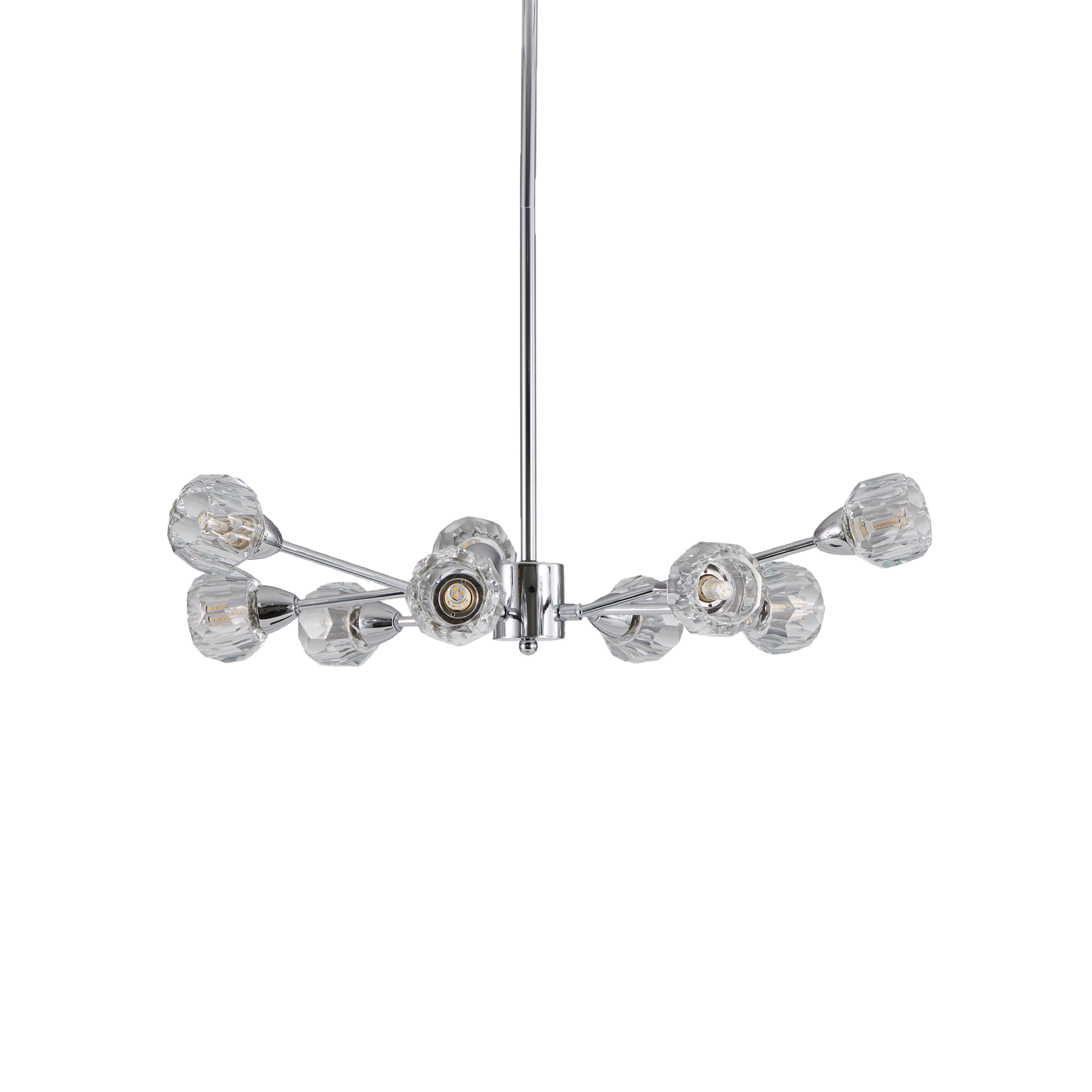 9-Light Modern Iron Crystal Chandelier